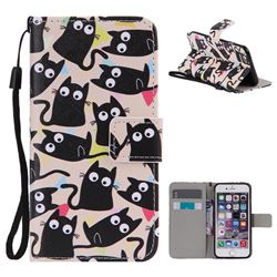 Cute Kitten Cat PU Leather Wallet Case for iPhone 6s 6 6G(4.7 inch)