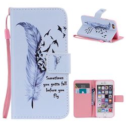 Feather Birds PU Leather Wallet Case for iPhone 6s 6 6G(4.7 inch)