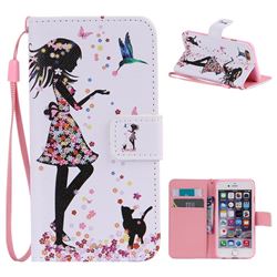 Petals and Cats PU Leather Wallet Case for iPhone 6s 6 6G(4.7 inch)