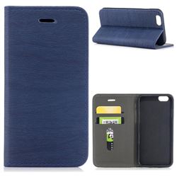 Tree Bark Pattern Automatic suction Leather Wallet Case for iPhone 6s 6 6G(4.7 inch) - Blue