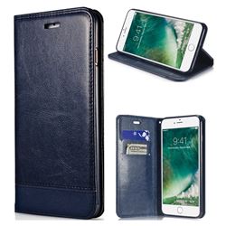 Magnetic Suck Stitching Slim Leather Wallet Case for iPhone 6s 6 6G(4.7 inch) - Sapphire