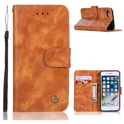 Luxury Retro Leather Wallet Case for iPhone 6s 6 6G(4.7 inch) - Golden