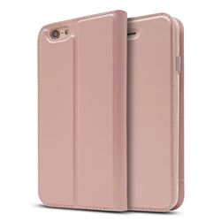 Ultra Slim Card Magnetic Automatic Suction Leather Wallet Case for iPhone 6s 6 6G(4.7 inch) - Rose Gold