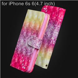 Gradient Rainbow 3D Painted Leather Wallet Case for iPhone 6s 6 6G(4.7 inch)