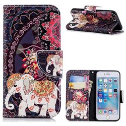 Totem Flower Elephant Leather Wallet Case for iPhone 6s 6 6G(4.7 inch)