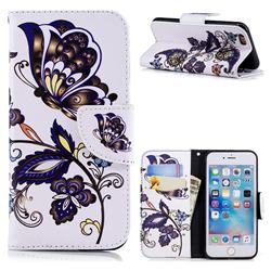 Butterflies and Flowers Leather Wallet Case for iPhone 6s 6 6G(4.7 inch)