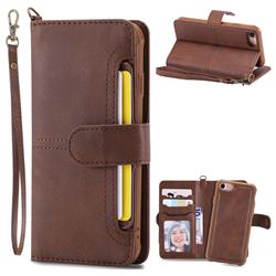 Retro Multi-functional Detachable Leather Wallet Phone Case for iPhone 6s 6 6G(4.7 inch) - Coffee
