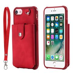 Retro Luxury Anti-fall Mirror Leather Phone Back Cover for iPhone 6s 6 6G(4.7 inch) - Red