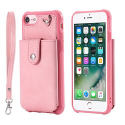 Retro Luxury Anti-fall Mirror Leather Phone Back Cover for iPhone 6s 6 6G(4.7 inch) - Pink