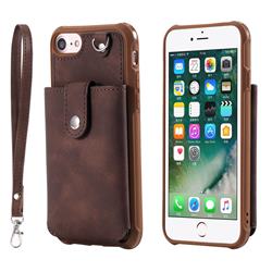 Retro Luxury Anti-fall Mirror Leather Phone Back Cover for iPhone 6s 6 6G(4.7 inch) - Coffee