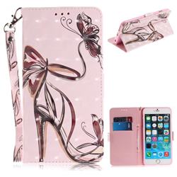 Butterfly High Heels 3D Painted Leather Wallet Phone Case for iPhone 6s 6 6G(4.7 inch)
