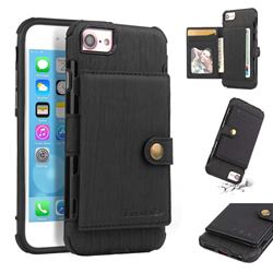 Brush Multi-function Leather Phone Case for iPhone 6s 6 6G(4.7 inch) - Black
