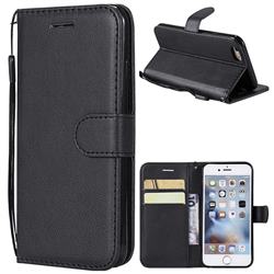 Retro Greek Classic Smooth PU Leather Wallet Phone Case for iPhone 6s 6 6G(4.7 inch) - Black
