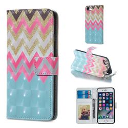 Color Wave 3D Painted Leather Phone Wallet Case for iPhone 6s 6 6G(4.7 inch)