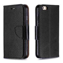 Classic Luxury Litchi Leather Phone Wallet Case for iPhone 6s 6 6G(4.7 inch) - Black