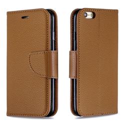 Classic Luxury Litchi Leather Phone Wallet Case for iPhone 6s 6 6G(4.7 inch) - Brown