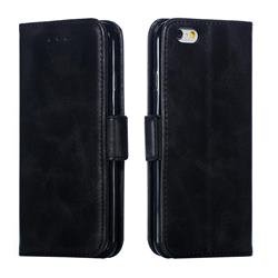 Retro Classic Calf Pattern Leather Wallet Phone Case for iPhone 6s 6 6G(4.7 inch) - Black