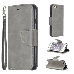 Classic Sheepskin PU Leather Phone Wallet Case for iPhone 6s 6 6G(4.7 inch) - Gray