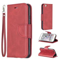 Classic Sheepskin PU Leather Phone Wallet Case for iPhone 6s 6 6G(4.7 inch) - Red