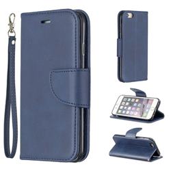 Classic Sheepskin PU Leather Phone Wallet Case for iPhone 6s 6 6G(4.7 inch) - Blue