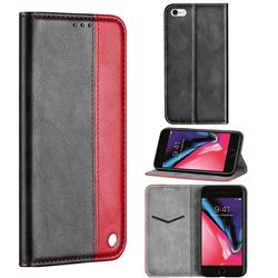 Classic Business Ultra Slim Magnetic Sucking Stitching Flip Cover for iPhone 6s 6 6G(4.7 inch) - Red