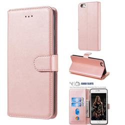 Retro Calf Matte Leather Wallet Phone Case for iPhone 6s 6 6G(4.7 inch) - Pink