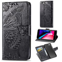 Embossing Mandala Flower Butterfly Leather Wallet Case for iPhone 6s 6 6G(4.7 inch) - Black