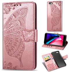 Embossing Mandala Flower Butterfly Leather Wallet Case for iPhone 6s 6 6G(4.7 inch) - Rose Gold