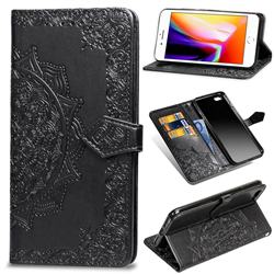 Embossing Imprint Mandala Flower Leather Wallet Case for iPhone 6s 6 6G(4.7 inch) - Black