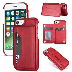 Luxury Magnetic Double Buckle Leather Phone Case for iPhone 6s 6 6G(4.7 inch) - Red