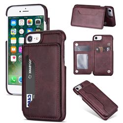 Luxury Magnetic Double Buckle Leather Phone Case for iPhone 6s 6 6G(4.7 inch) - Purple