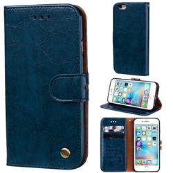 Luxury Retro Oil Wax PU Leather Wallet Phone Case for iPhone 6s 6 6G(4.7 inch) - Sapphire
