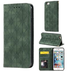Intricate Embossing Four Leaf Clover Leather Wallet Case for iPhone 6s 6 6G(4.7 inch) - Blackish Green