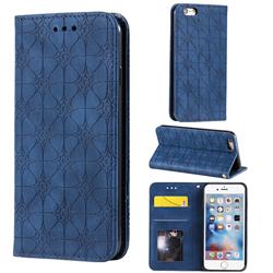 Intricate Embossing Four Leaf Clover Leather Wallet Case for iPhone 6s 6 6G(4.7 inch) - Dark Blue