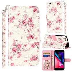 Rambler Rose Flower 3D Leather Phone Holster Wallet Case for iPhone 6s 6 6G(4.7 inch)