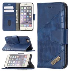 BinfenColor BF04 Color Block Stitching Crocodile Leather Case Cover for iPhone 6s 6 6G(4.7 inch) - Blue