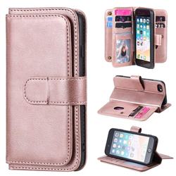 Multi-function Ten Card Slots and Photo Frame PU Leather Wallet Phone Case Cover for iPhone 6s 6 6G(4.7 inch) - Rose Gold