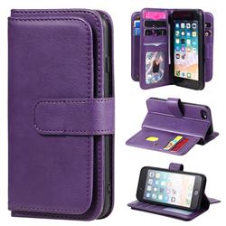 Multi-function Ten Card Slots and Photo Frame PU Leather Wallet Phone Case Cover for iPhone 6s 6 6G(4.7 inch) - Violet