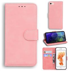 Retro Classic Skin Feel Leather Wallet Phone Case for iPhone 6s 6 6G(4.7 inch) - Pink