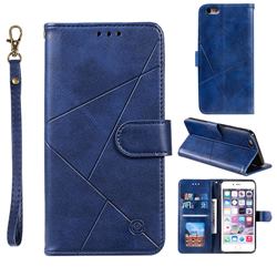 Embossing Geometric Leather Wallet Case for iPhone 6s 6 6G(4.7 inch) - Blue