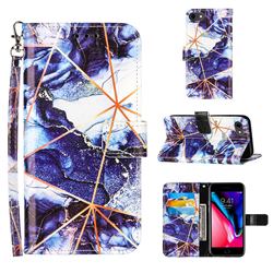 Starry Blue Stitching Color Marble Leather Wallet Case for iPhone 6s 6 6G(4.7 inch)