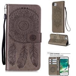 Embossing Dream Catcher Mandala Flower Leather Wallet Case for iPhone 6s 6 6G(4.7 inch) - Gray