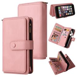 Luxury Multi-functional Zipper Wallet Leather Phone Case Cover for iPhone 6s 6 6G(4.7 inch) - Pink