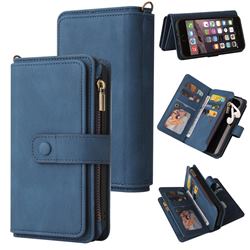 Luxury Multi-functional Zipper Wallet Leather Phone Case Cover for iPhone 6s 6 6G(4.7 inch) - Blue