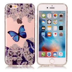 Blue Butterfly Flower Super Clear Soft TPU Back Cover for iPhone 6s Plus / 6 Plus 6P(5.5 inch)