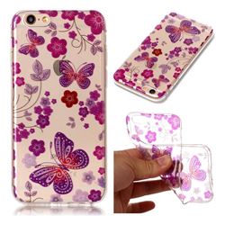 Safflower Butterfly Super Clear Flash Powder Shiny Soft TPU Back Cover for iPhone 6s Plus / 6 Plus 6P(5.5 inch)