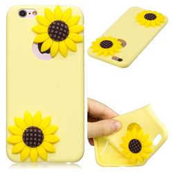 Yellow Sunflower Soft 3D Silicone Case for iPhone 6s Plus / 6 Plus 6P(5.5 inch)