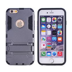 Armor Premium Tactical Grip Kickstand Shockproof Dual Layer Rugged Hard Cover for iPhone 6s Plus / 6 Plus 6P(5.5 inch) - Gray