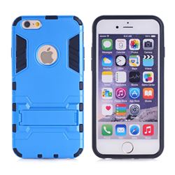 Armor Premium Tactical Grip Kickstand Shockproof Dual Layer Rugged Hard Cover for iPhone 6s Plus / 6 Plus 6P(5.5 inch) - Light Blue