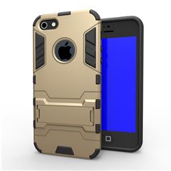 Armor Premium Tactical Grip Kickstand Shockproof Dual Layer Rugged Hard Cover for iPhone 6s Plus / 6 Plus 6P(5.5 inch) - Golden